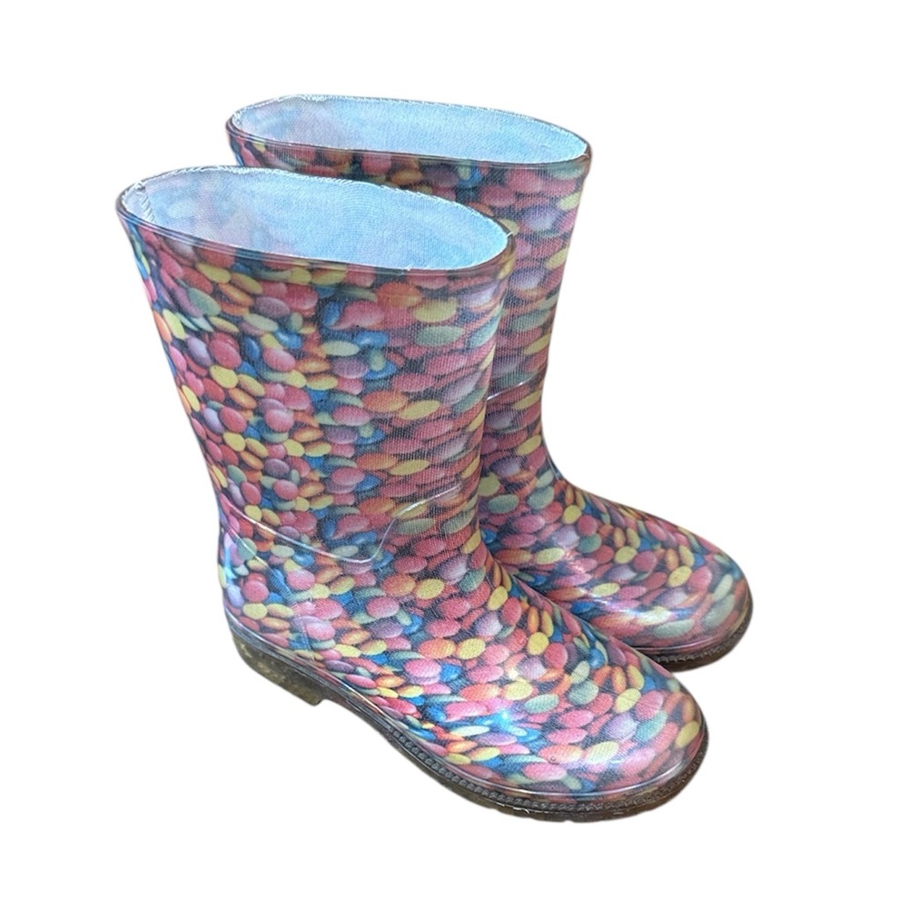 ☀️ Colorful Candy Print Rain Boots for Girls